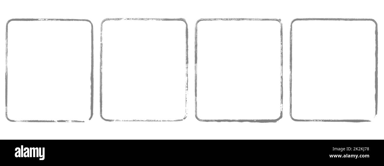 Jeu de quatre cadres noirs gris aquarelle vierges Banque D'Images Jeu de quatre cadres noirs gris aquarelle vierges Banque D'Images