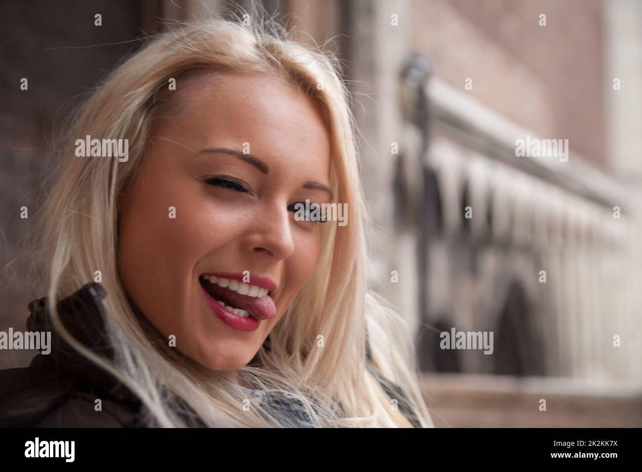 vue de selfie d'une femme prenant un autoportrait Banque D'Images