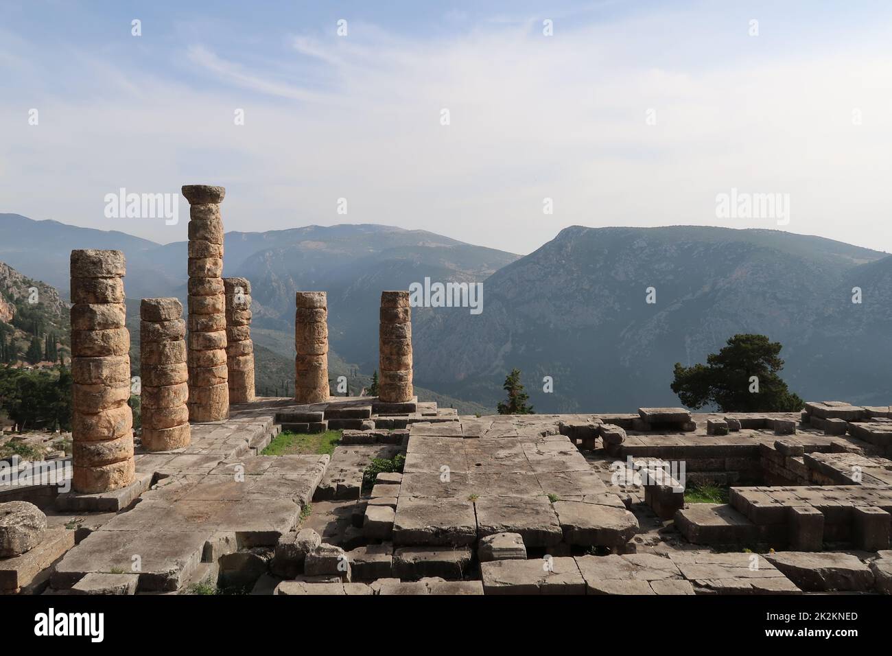 Vue sur le célèbre Oracle de Delphes en Grèce Banque D'Images