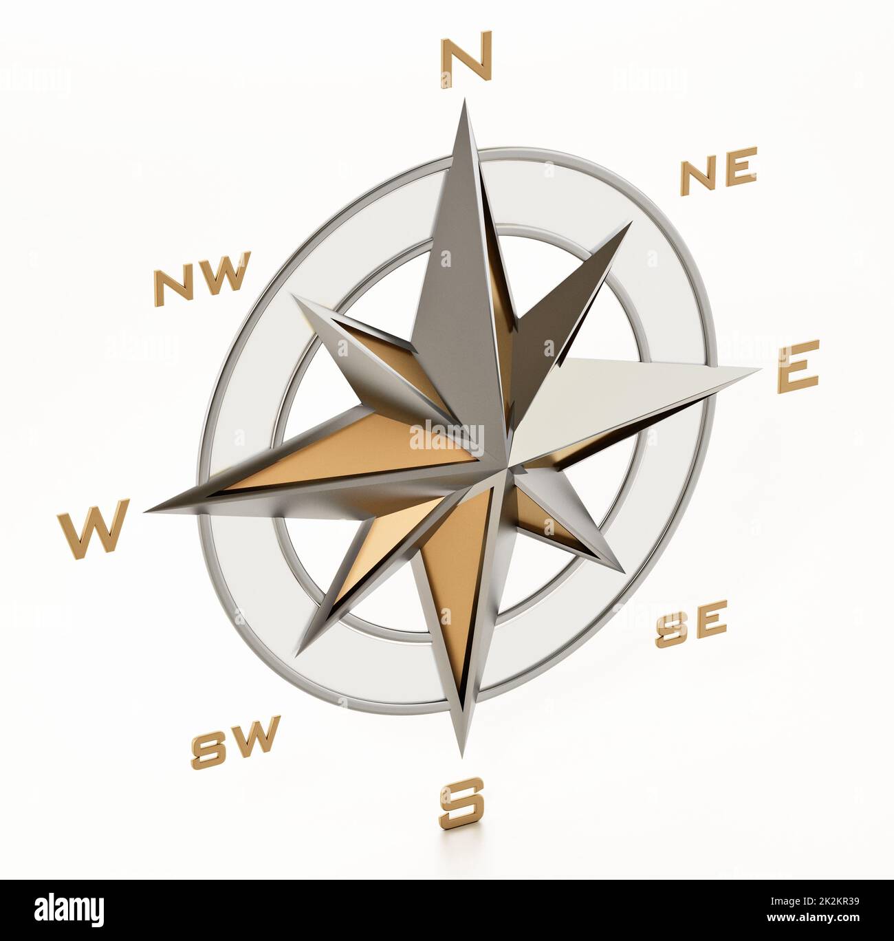 Symbole de boussole vintage indiquant les directions. 3D illustration Banque D'Images