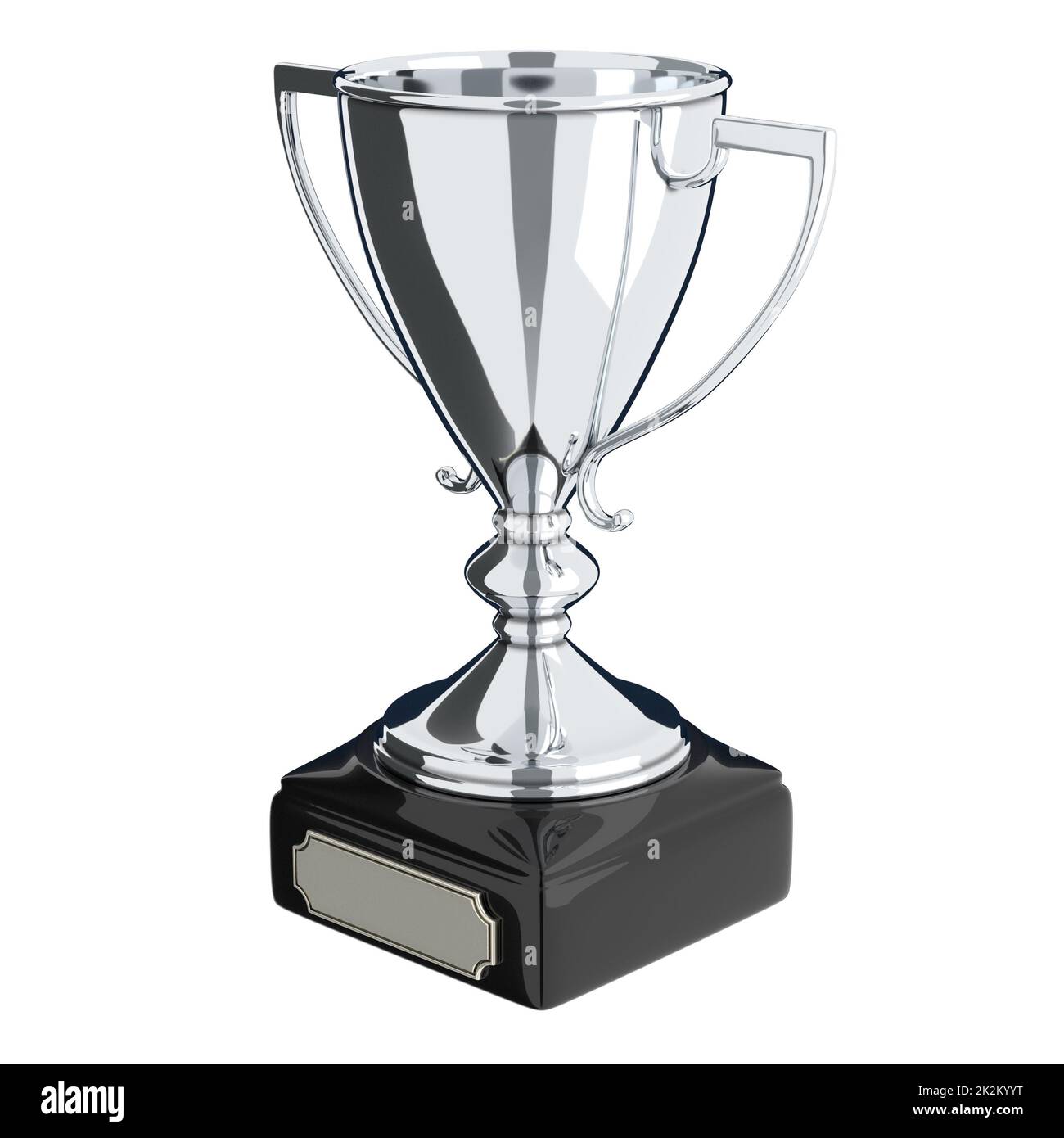 Coupe trophée argent isolée sur fond blanc 3D illustration Banque D'Images Coupe trophée argent isolée sur fond blanc 3D illustration Banque D'Images