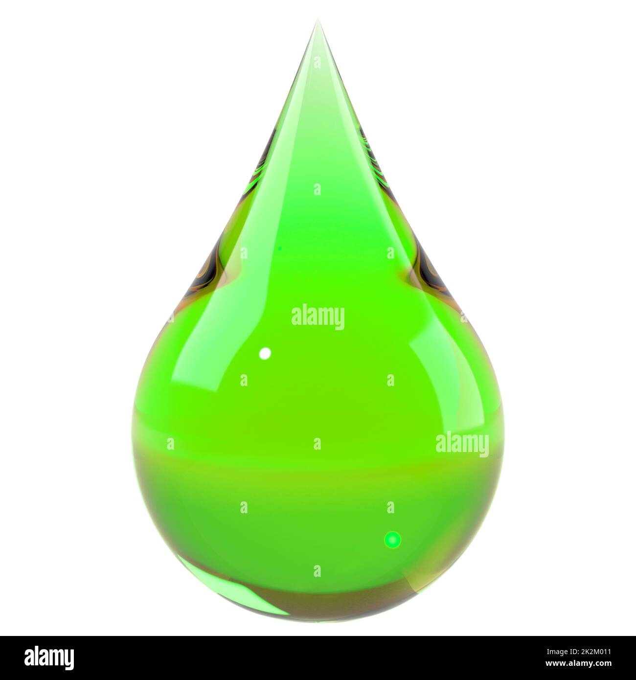 Goutte verte isolée sur blanc Banque D'Images Goutte verte isolée sur blanc Banque D'Images