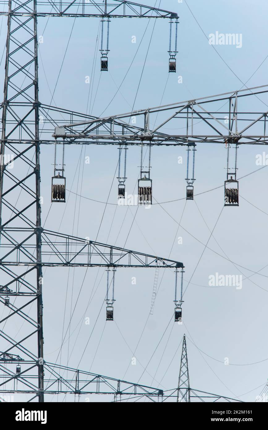 La transmission de l'électricité Banque D'Images
