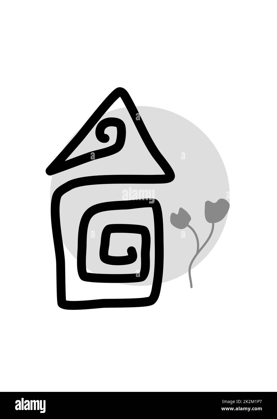 Nordic art moderne abstrait design pour l'art mural boho, poster, art imprimé, scandinave, toile, cadre et décoration d'intérieur Banque D'Images