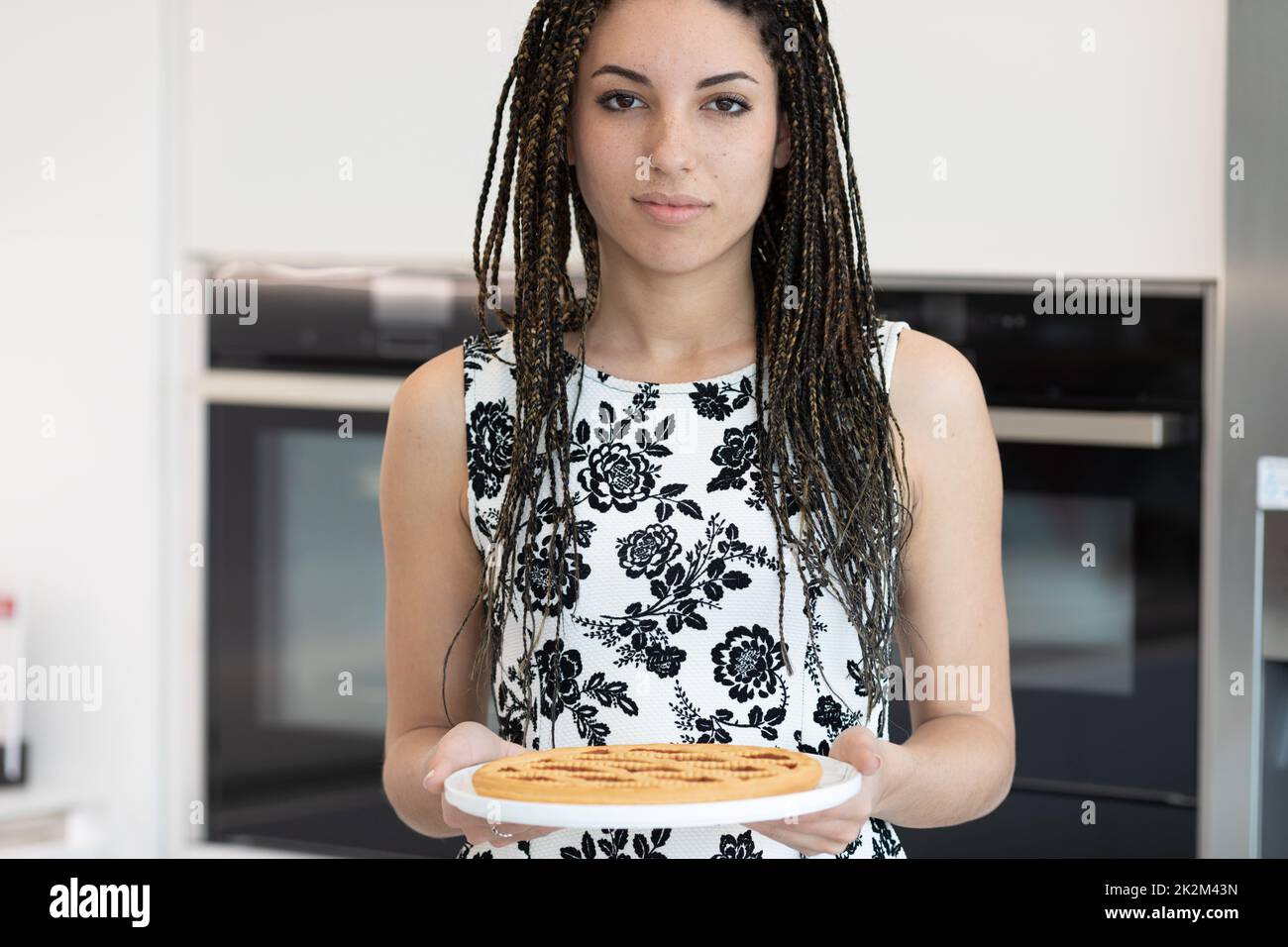 Jeune femme attrayante avec ses cheveux dans des braïdes ou des dreadlocks Banque D'Images Jeune femme attrayante avec ses cheveux dans des braïdes ou des dreadlocks Banque D'Images