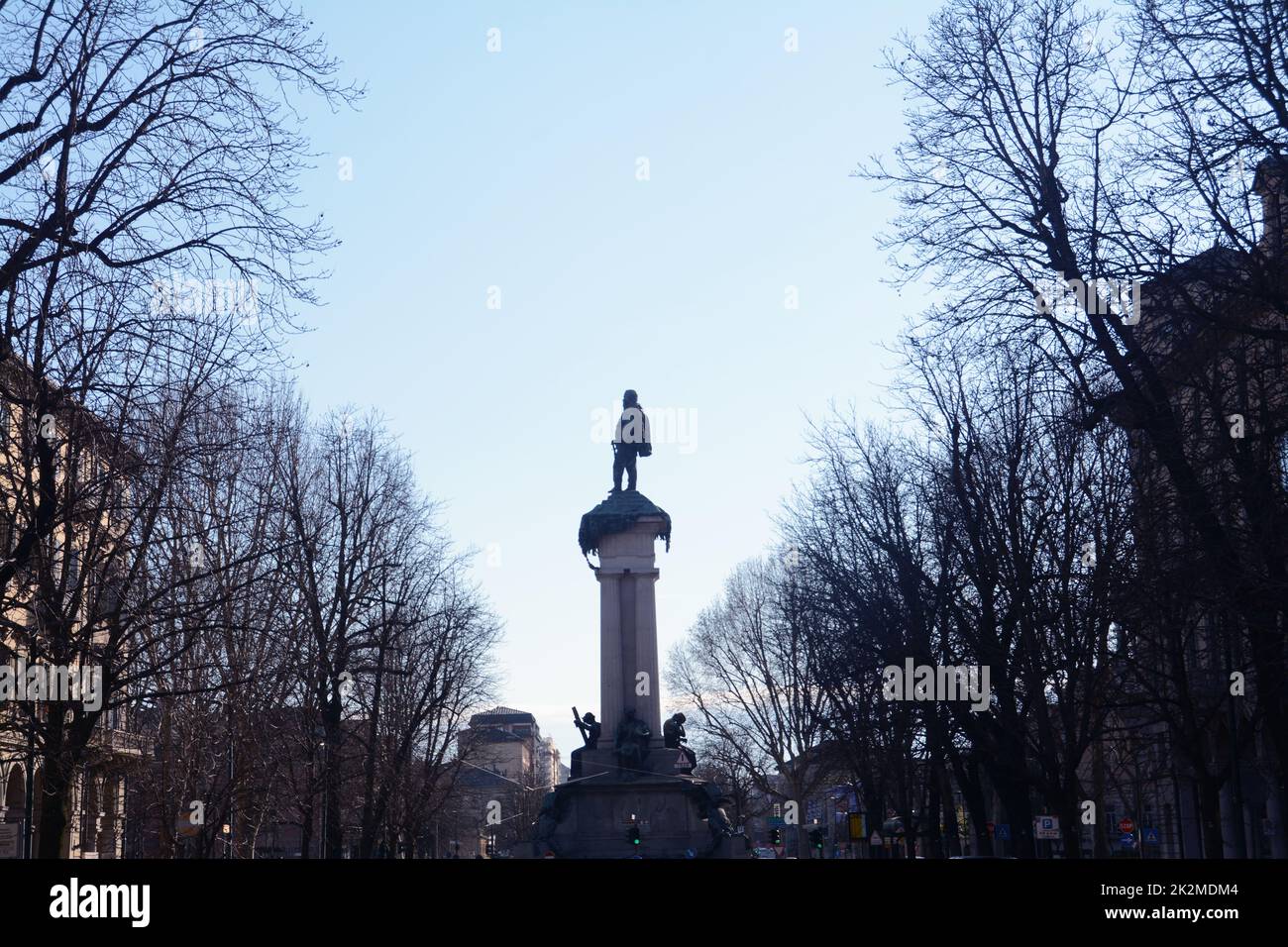 Le monument à Vittorio Emanuele II, premier roi d'Italie, se trouve dans le centre de Turin. Il était voulu par son fils, le roi Umberto I. Banque D'Images