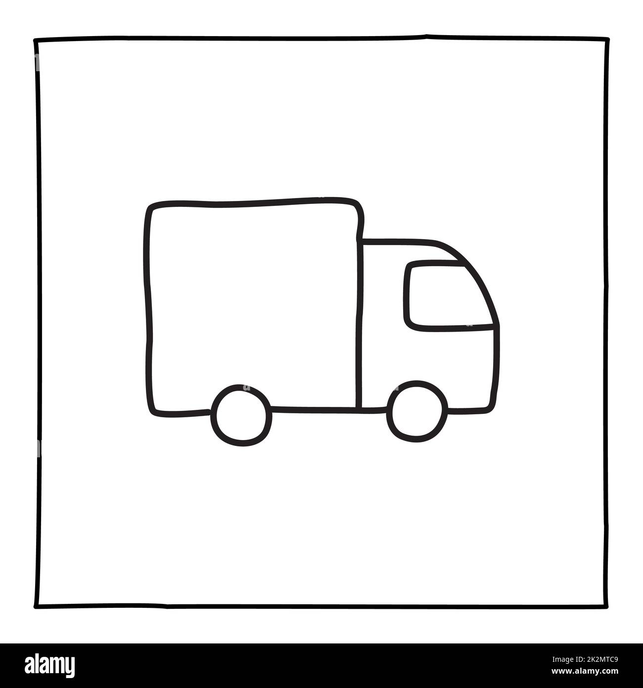 Icône de chariot Doodle, tracé à la main avec une ligne fine Banque D'Images Icône de chariot Doodle, tracé à la main avec une ligne fine Banque D'Images