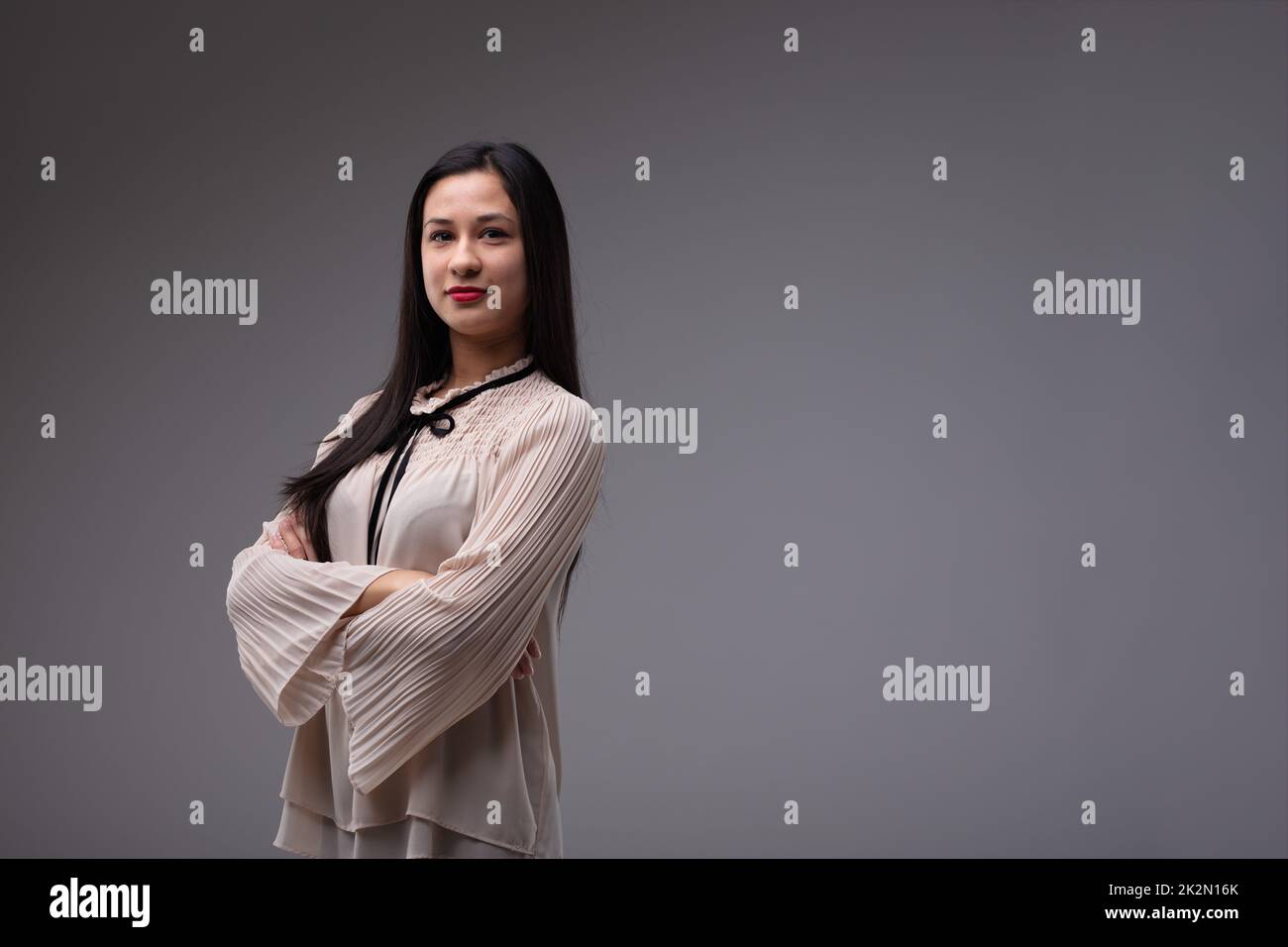 la fière femme asiatique youg est le patron Banque D'Images