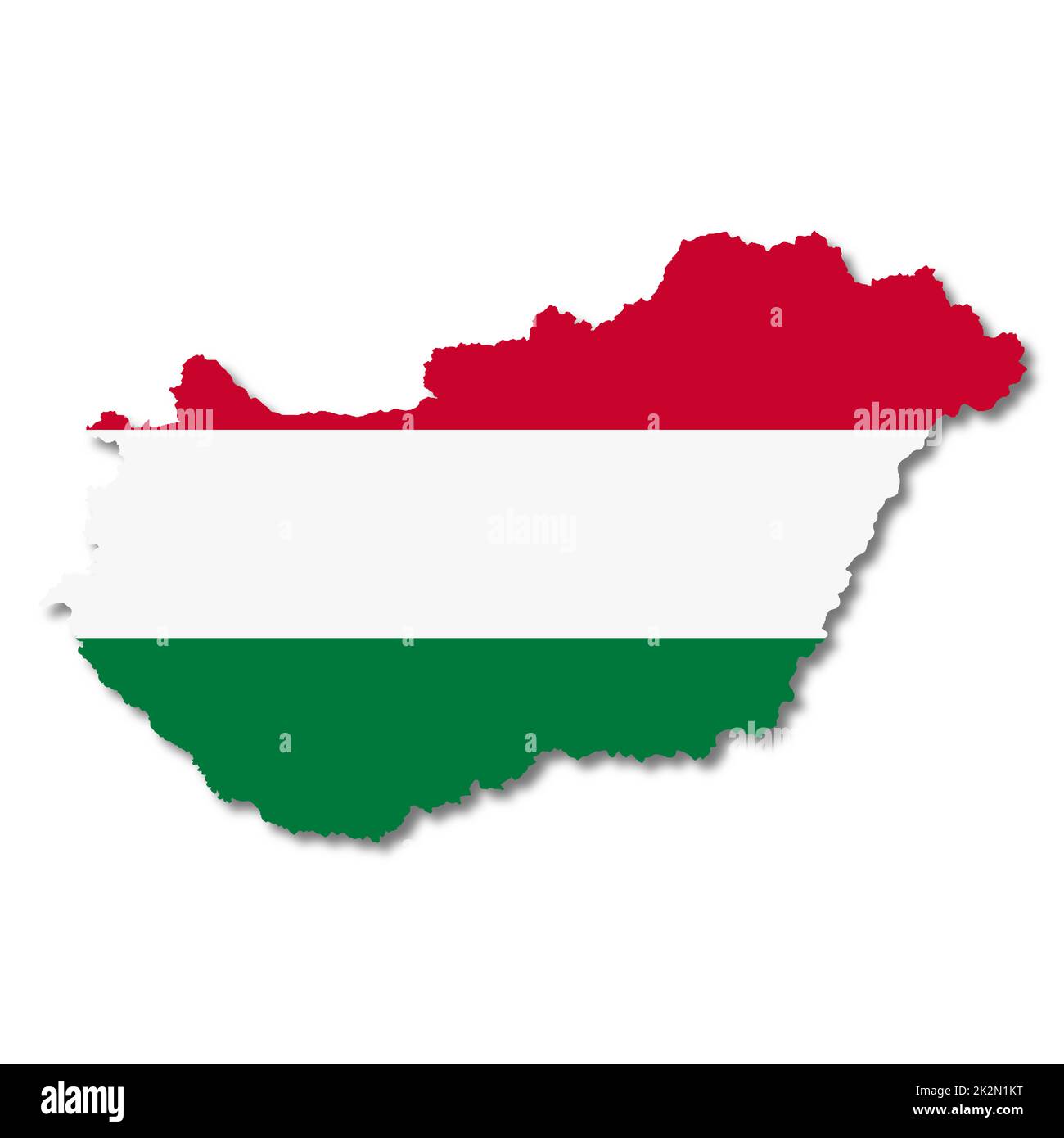 Carte de Hongrie sur fond blanc avec masque pour supprimer l'illustration de l'ombre 3D Banque D'Images