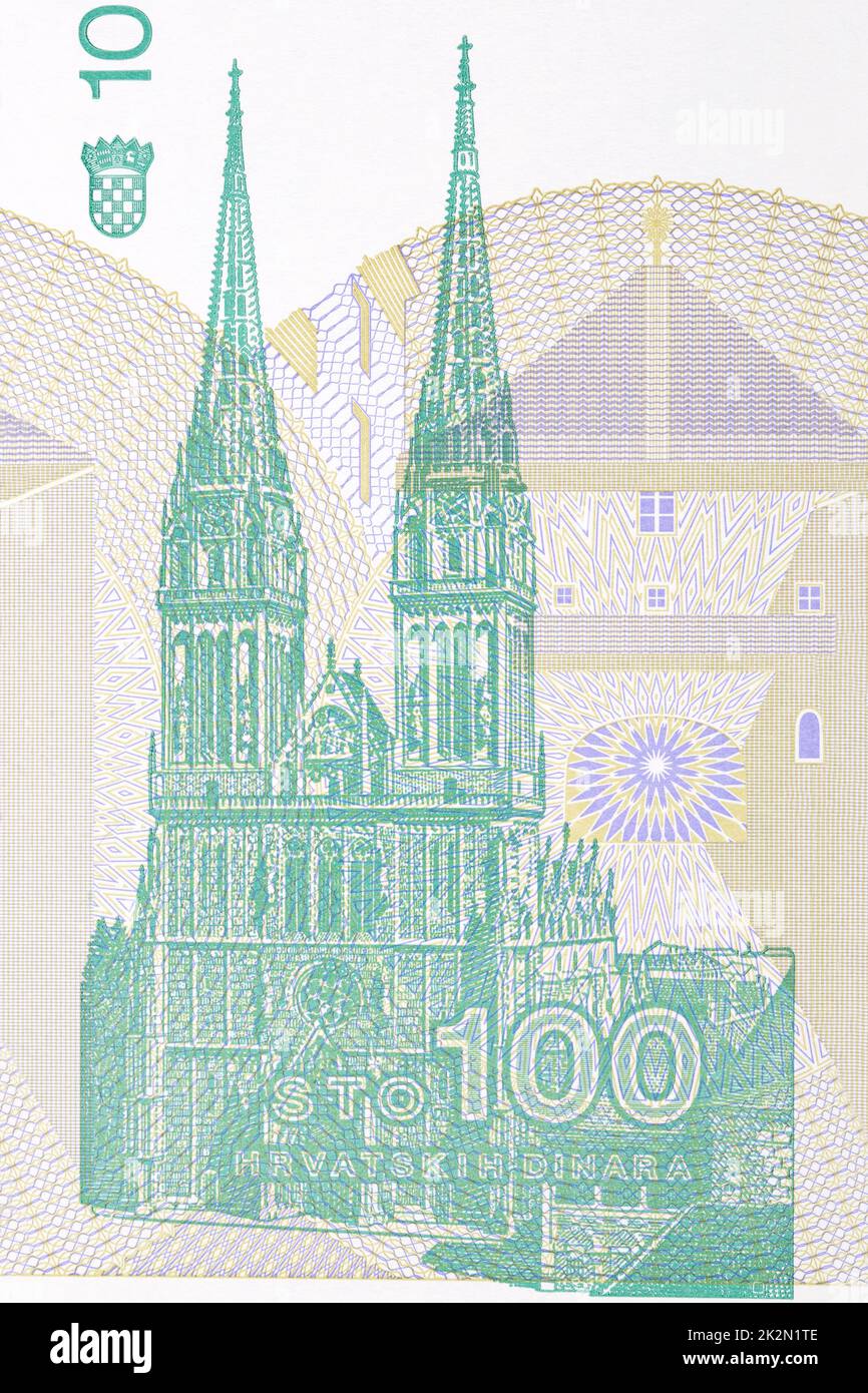 Cathédrale de Zagreb de l'argent croate Banque D'Images