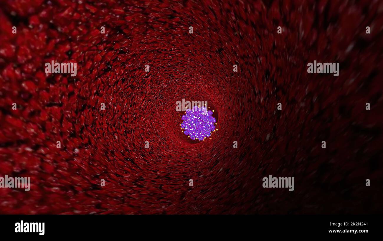 Virus à travers UNE illustration 3d veine ou artère Banque D'Images Virus à travers UNE illustration 3d veine ou artère Banque D'Images