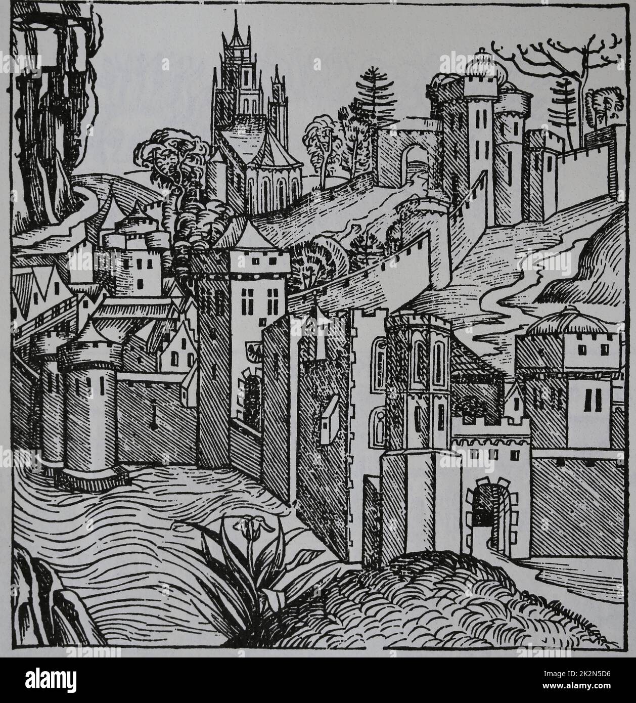 Mepmhis. Gravure de la chronique de Nuremberg, 15th siècle. Banque D'Images
