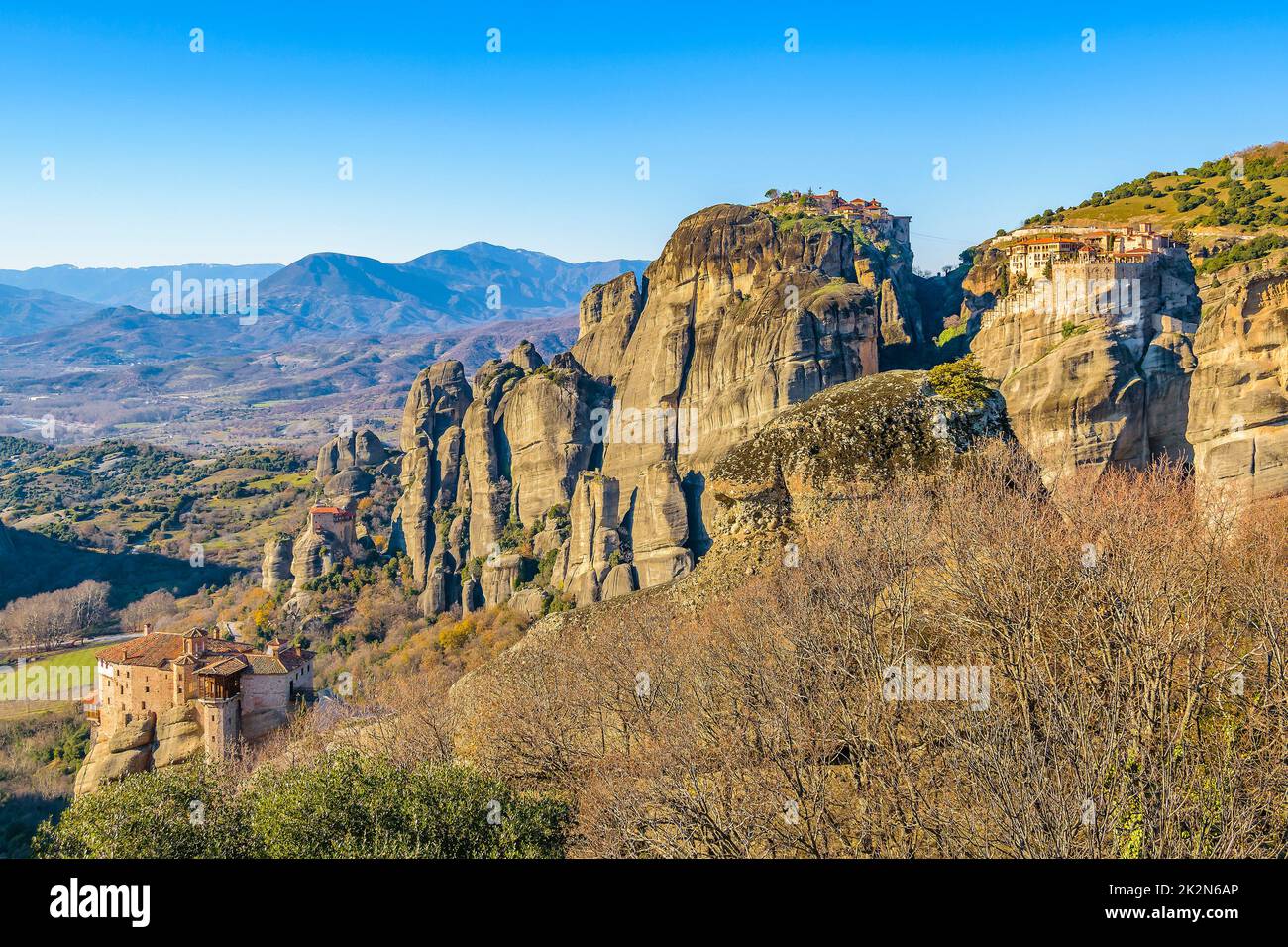 Monastères Meteora, Tesalia, Grèce Banque D'Images