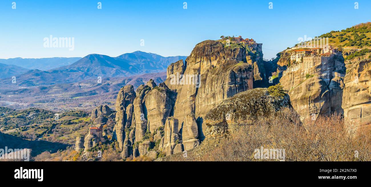 Monastères Meteora, Tesalia, Grèce Banque D'Images