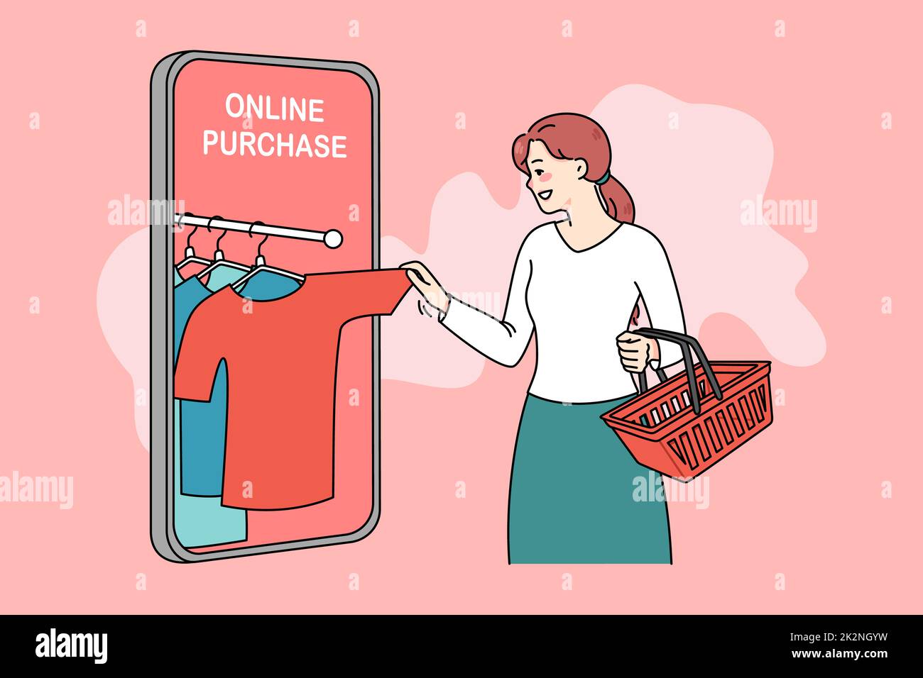 Femme acheteur magasiner en ligne sur smartphone Banque D'Images
