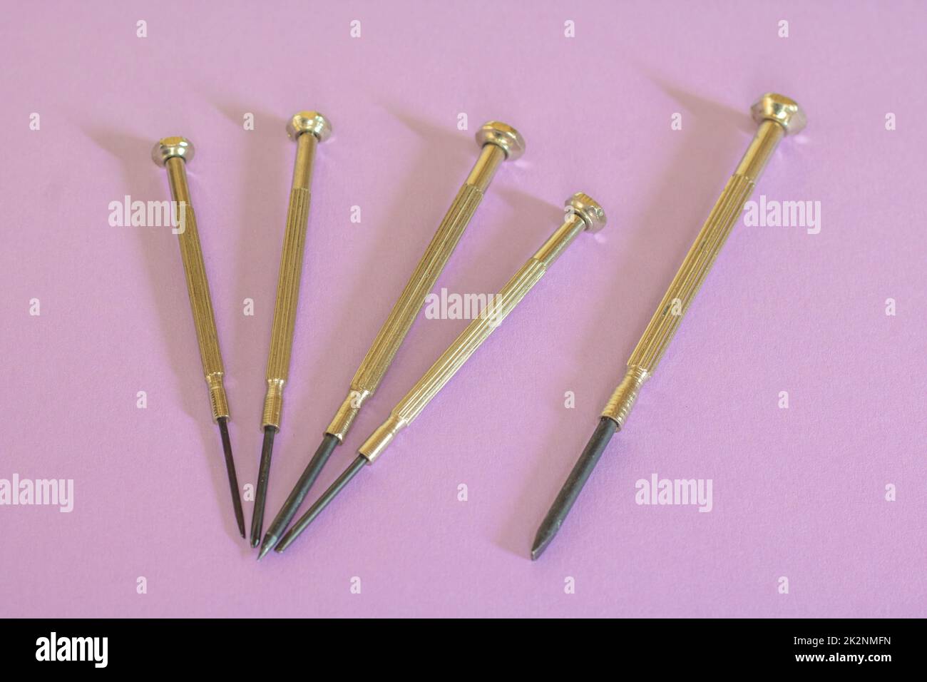 Mini-tournevis mécaniques différents Banque D'Images