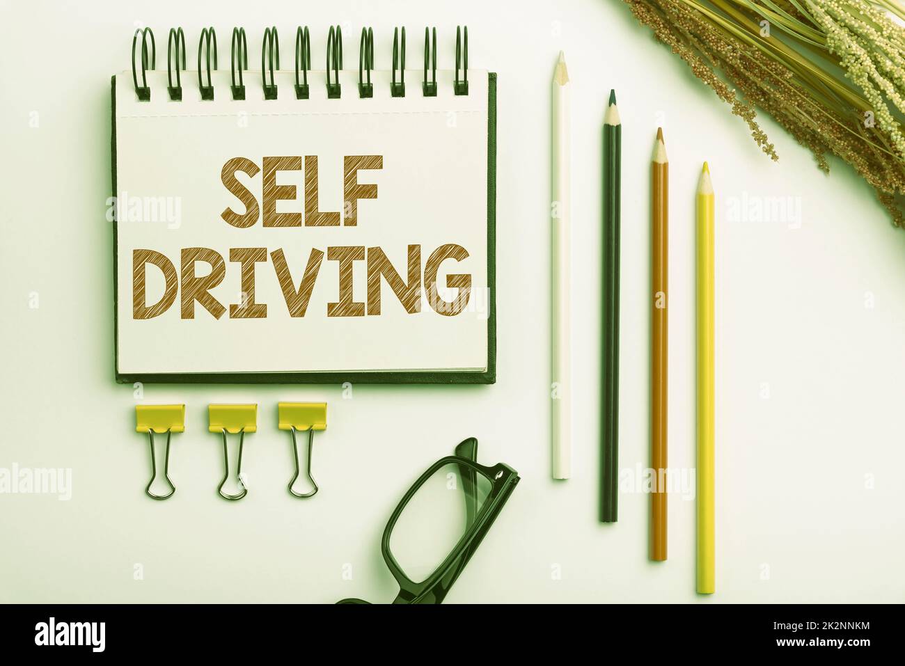 Inspiration montrant le signe de conduite autonome. Aperçu de l'entreprise véhicule autonome capacité à naviguer sans intervention humaine fournitures de bureau scolaires, collections d'apprentissage pédagogique, outils d'écriture Banque D'Images