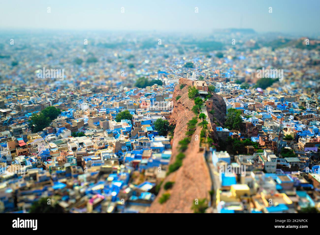 Vue aérienne de la ville bleue de Jodhpur. Jodphur, Rajasthan, Inde Banque D'Images
