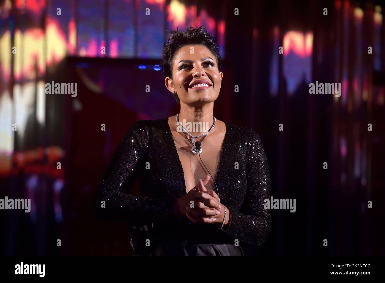 Carolina Marconi entre dans la maison de GF VIP 7. Deuxième épisode de Big Brother VIP 7. Rome (Italie) 22 septembre 2022 Banque D'Images