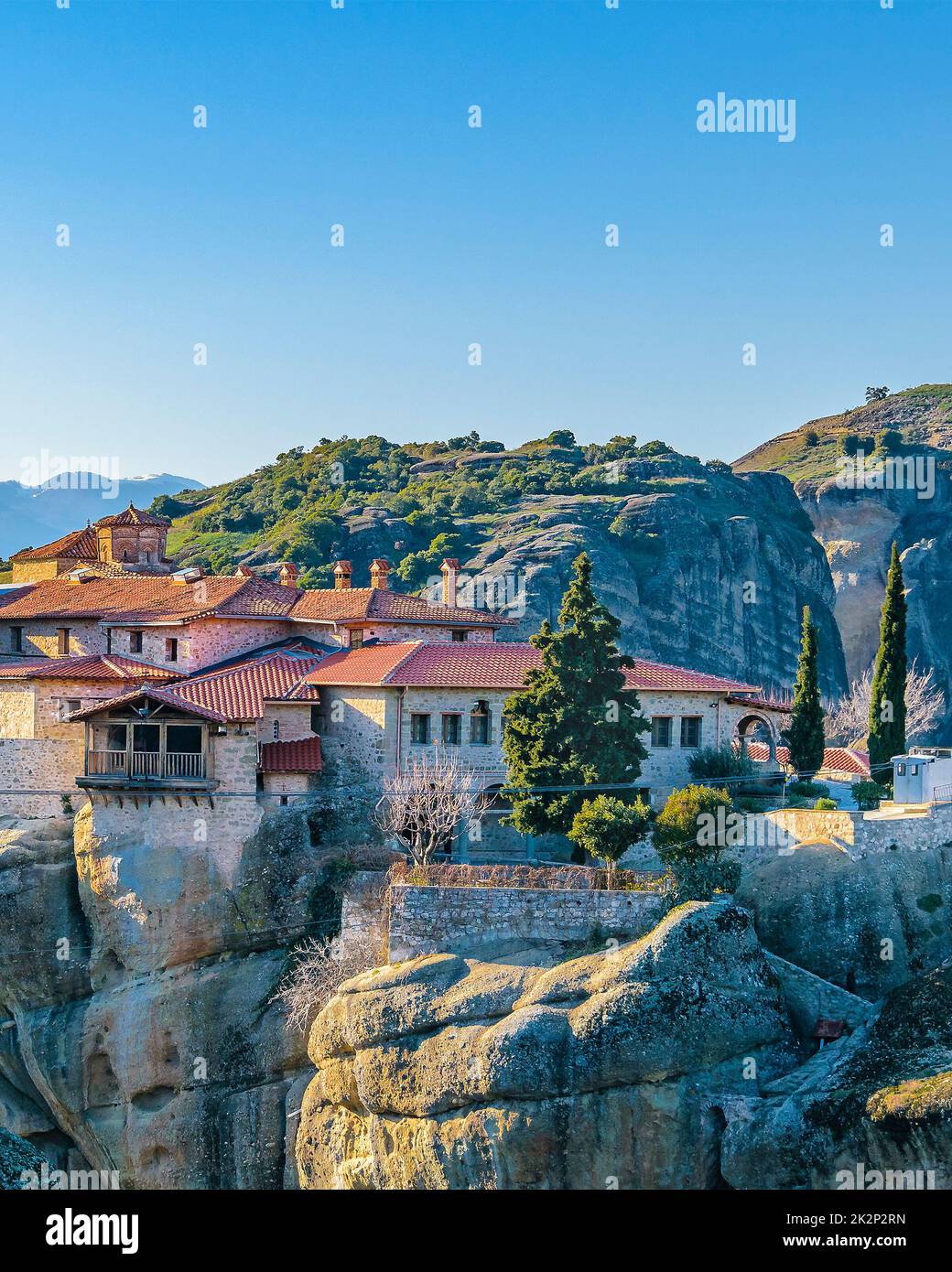 Monastère de la Sainte Trinité, Météores, Grèce Banque D'Images