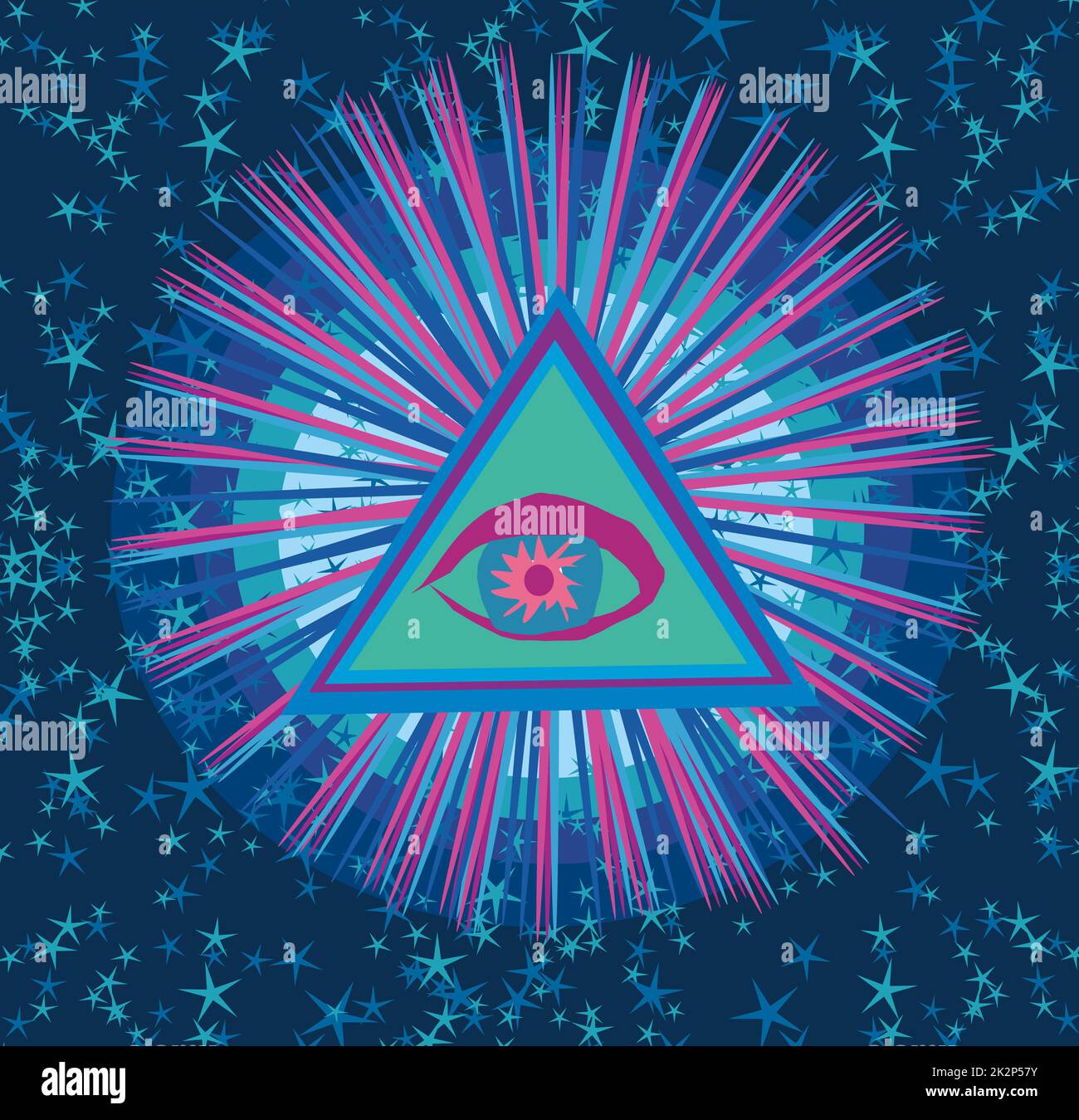 All Seeing Eye triangle à l'intérieur de la pyramide. Banque D'Images