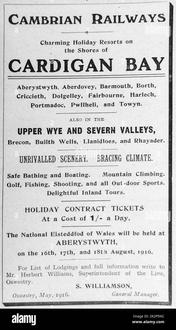 Cambrian Railways Cardigan Bay Publicité Banque D'Images