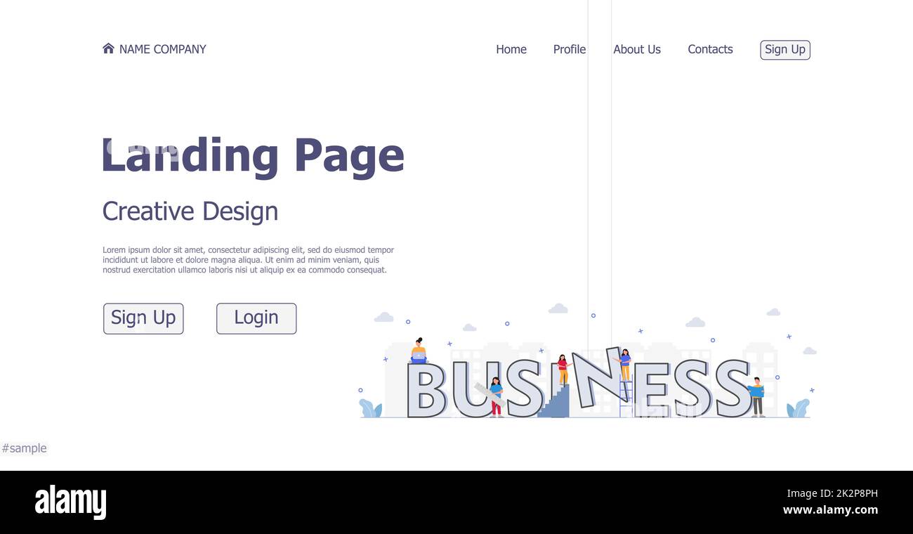 Concept de conception de la page d'accueil du site Web - Vector Banque D'Images