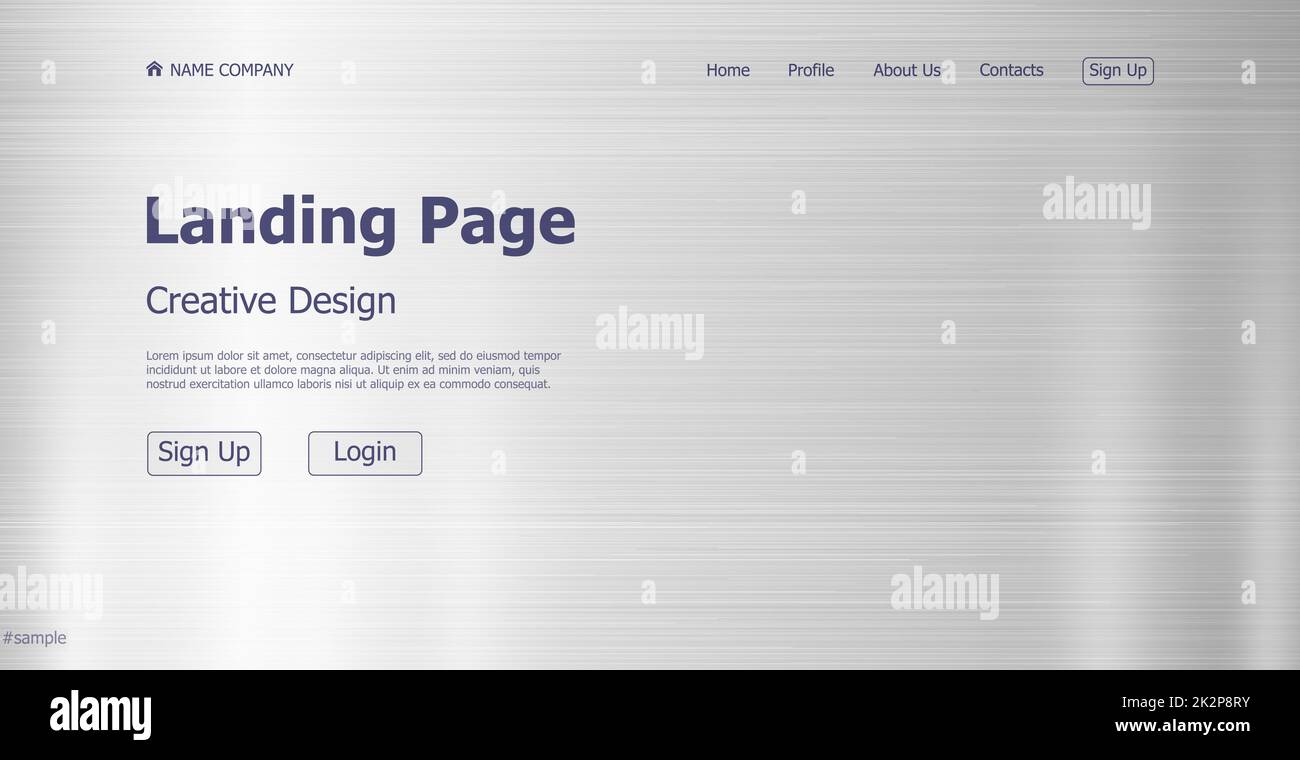 Design concept acier texture page d'arrivée site Web - Vector Banque D'Images