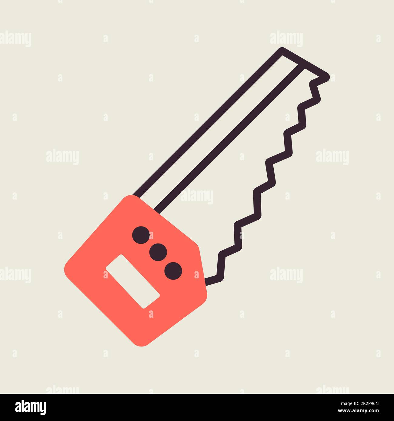 Icône vectorielle de scie à main de jardin Banque D'Images