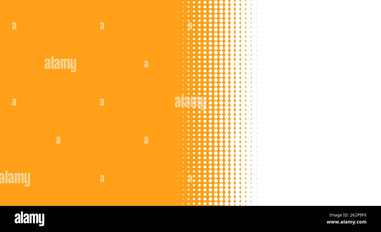 Points orange et blanc avec transition de couleur en dégradé Banque D'Images