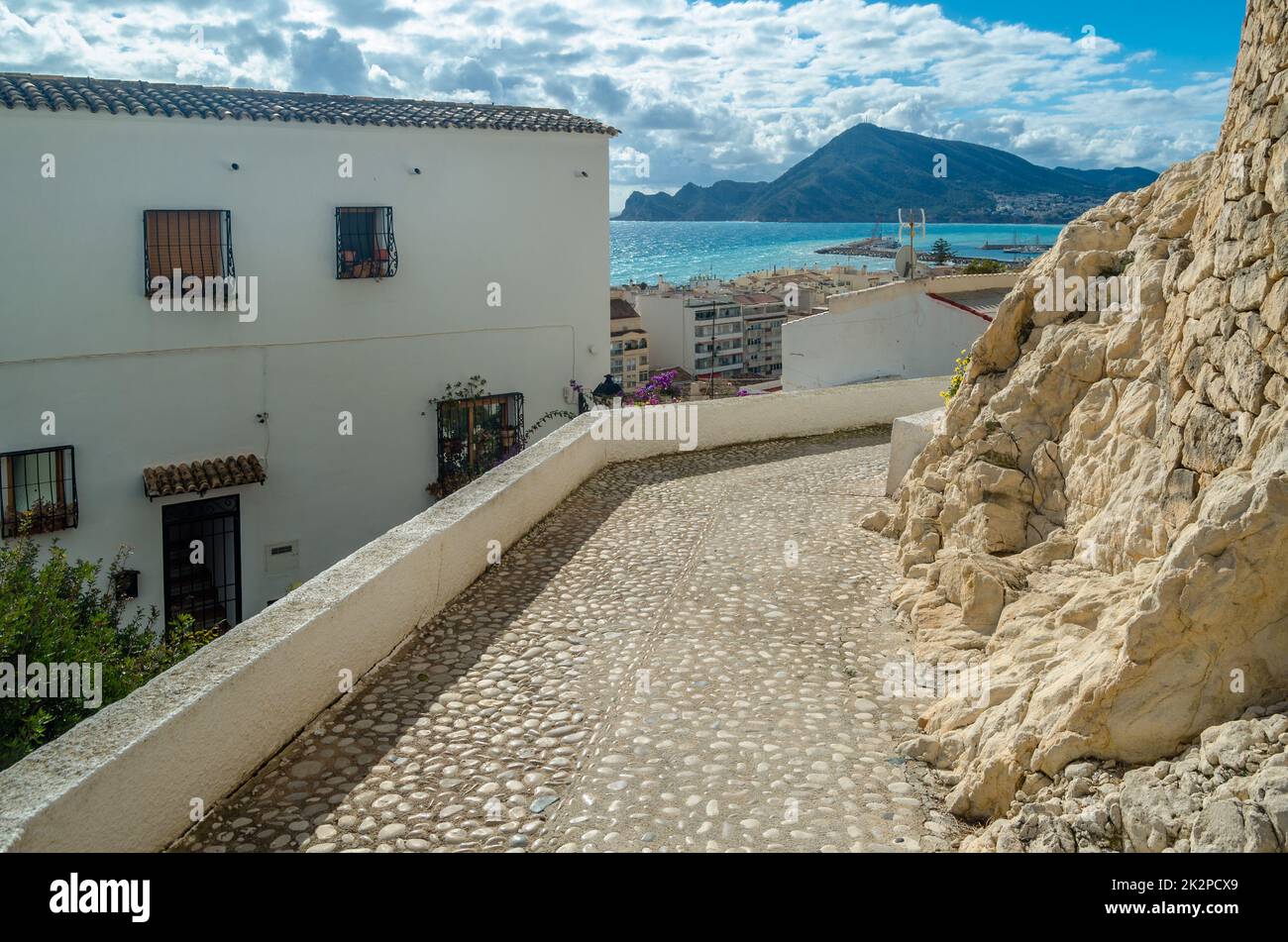 Architecture dans le beau village d'Altea, Espagne Banque D'Images