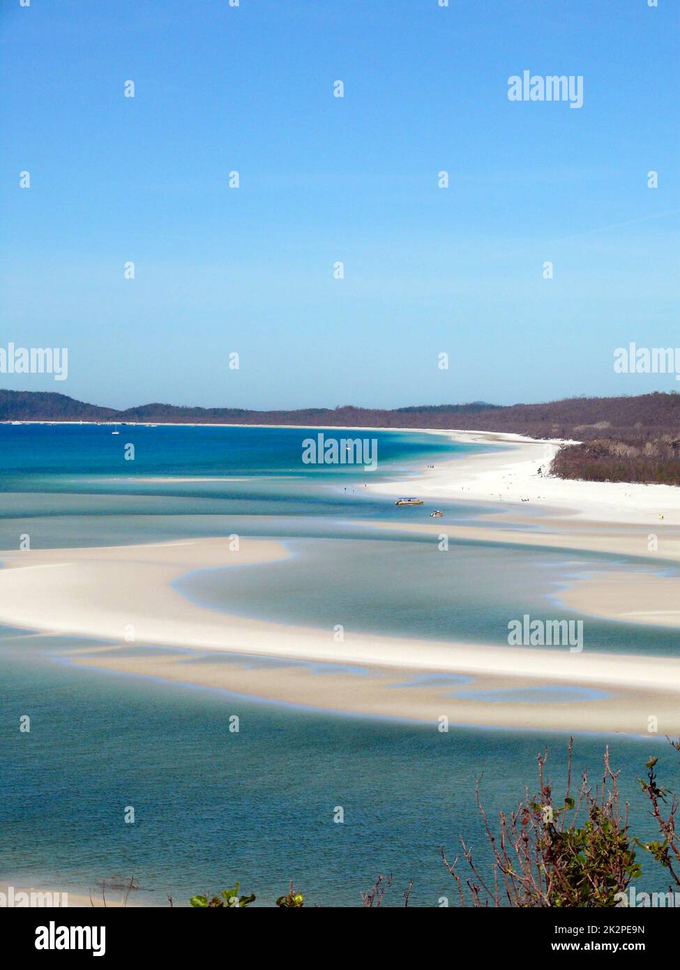 Vue sur Whitehaven Beach en Australie Banque D'Images