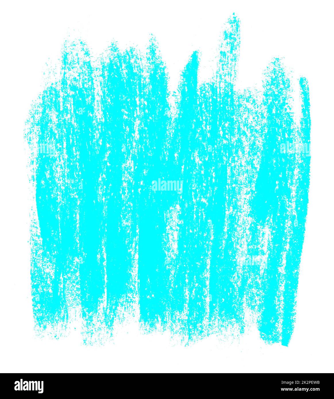 Craie peinte à la main ou rayures crayons de couleur bleue Banque D'Images