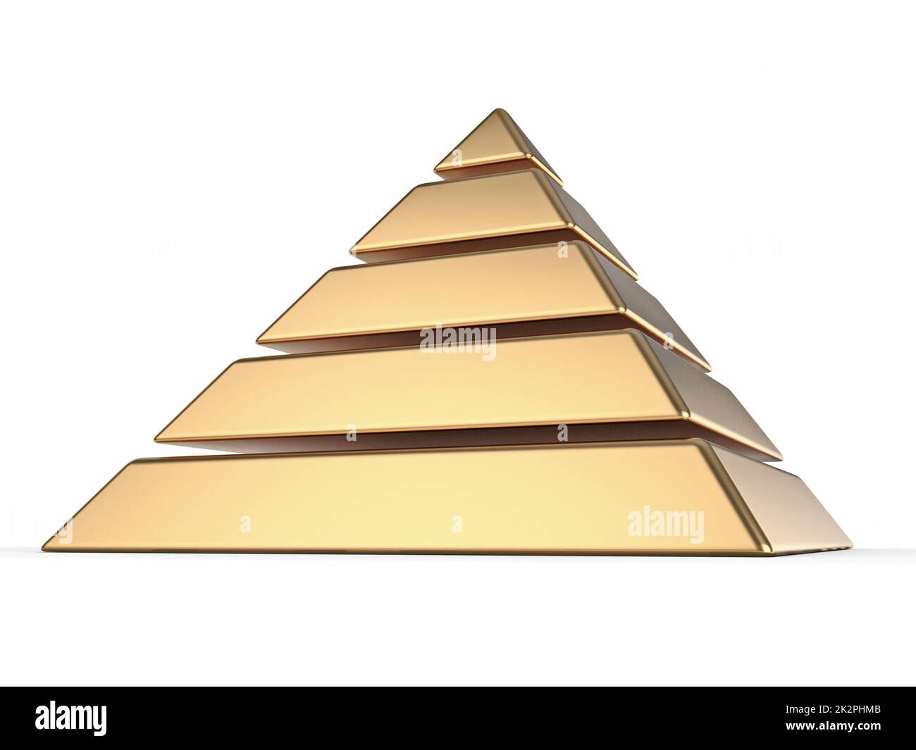 Pyramide d'or 3D Banque D'Images