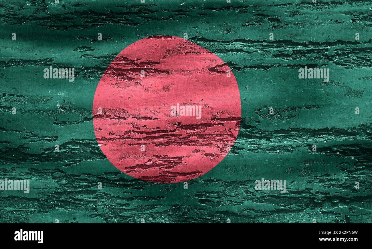 Drapeau du Bangladesh - drapeau du tissu de l'ondulation réaliste Banque D'Images
