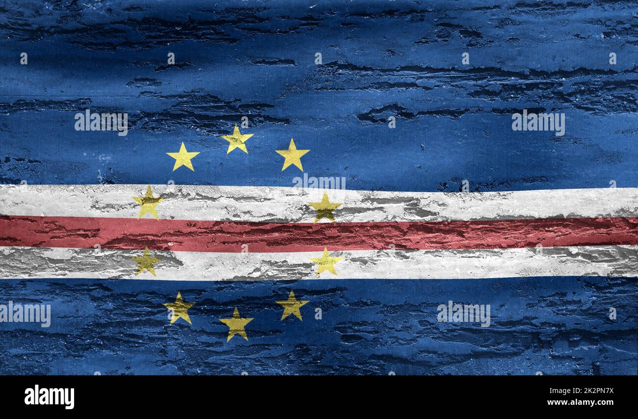 Drapeau de Cabo Verde - drapeau de tissu d'ondulation réaliste Banque D'Images