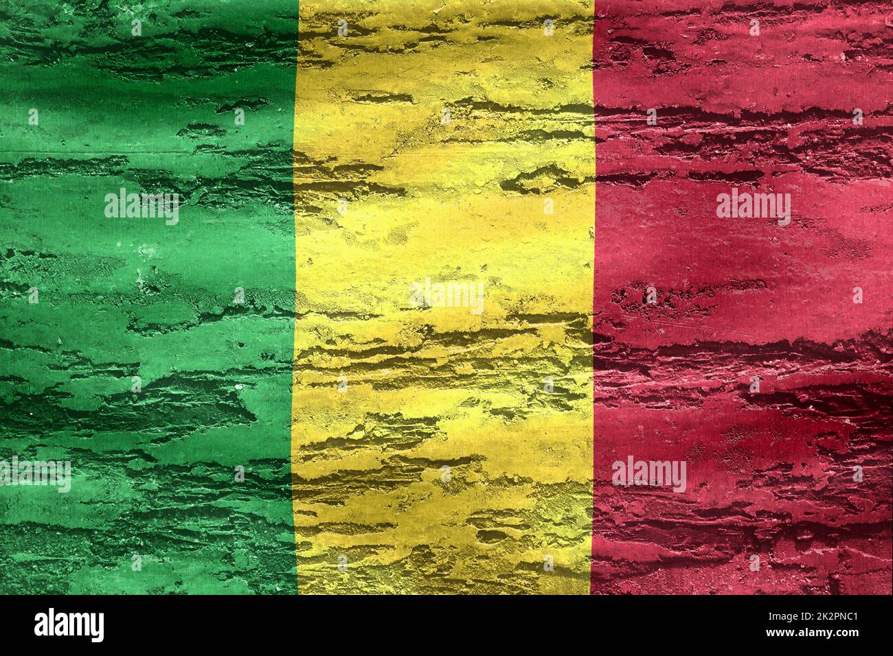 3D-Illustration d'un drapeau du Mali - drapeau de tissu d'ondulation réaliste Banque D'Images