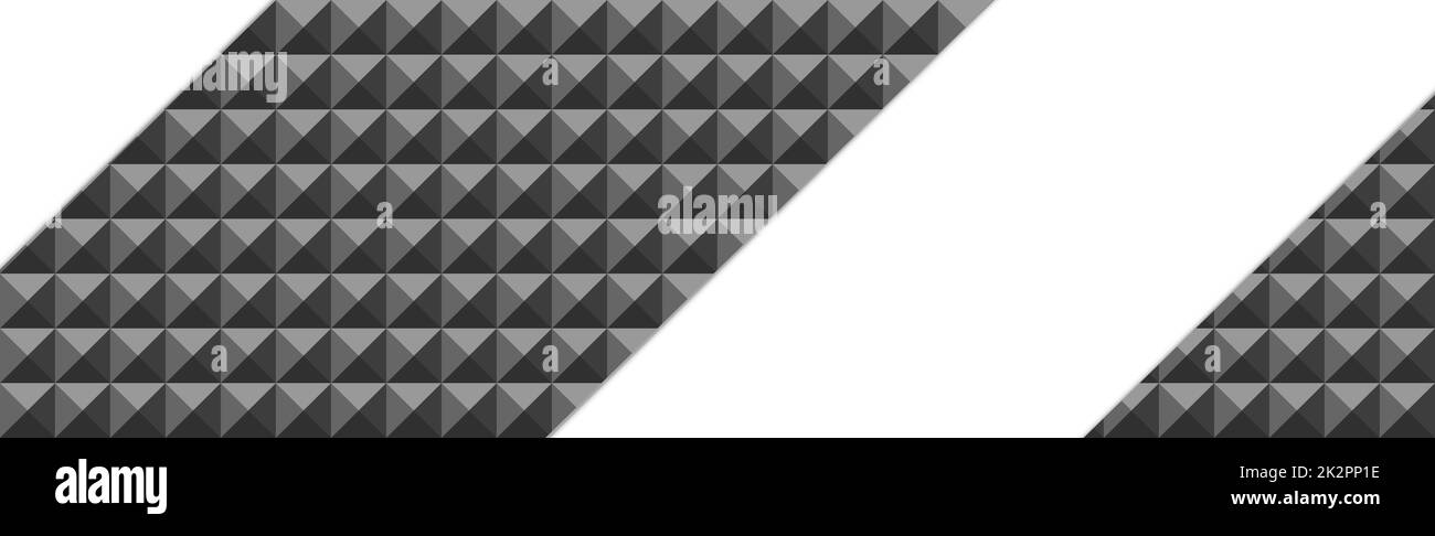 Modèle panoramique d'arrière-plan web noir de nombreux carrés identiques avec espace pour le texte - Vector Banque D'Images