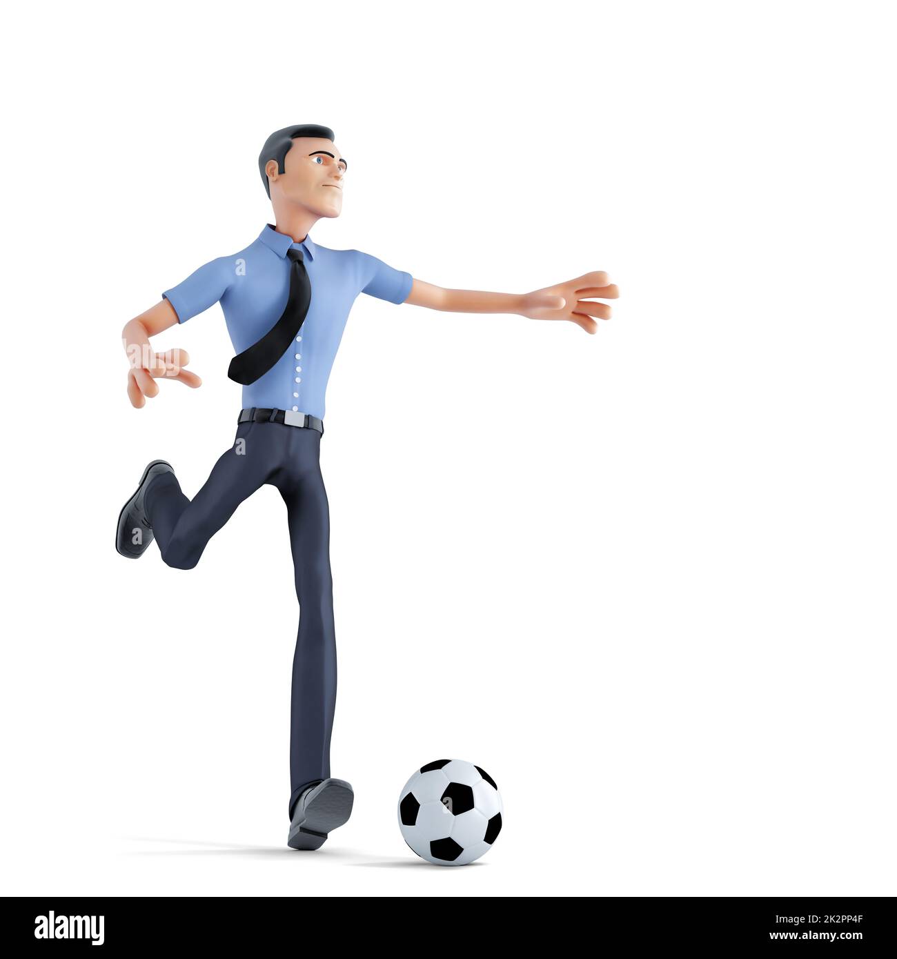 Businessman playing soccer.concept d'entreprise. Isolés, contient clipping path Banque D'Images