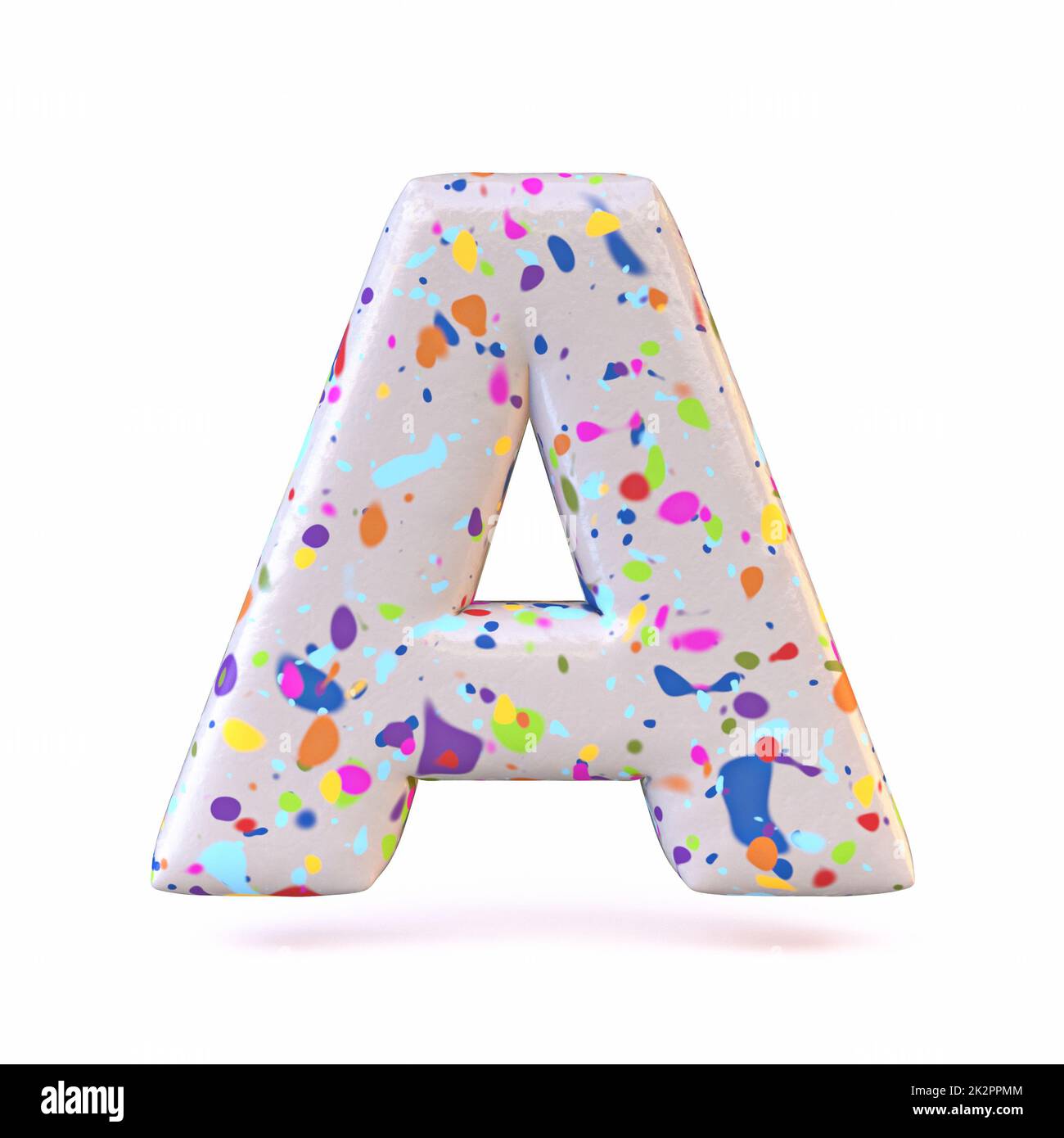 Police de motif de terrazzo coloré lettre A 3D Banque D'Images