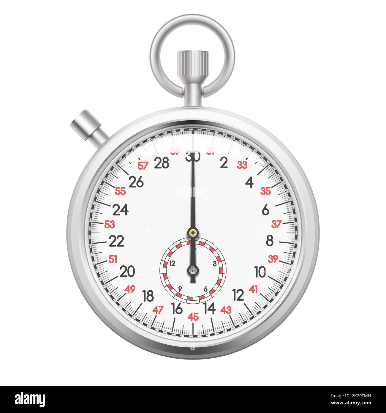 Chronomètre réaliste isolé sur fond blanc Banque D'Images