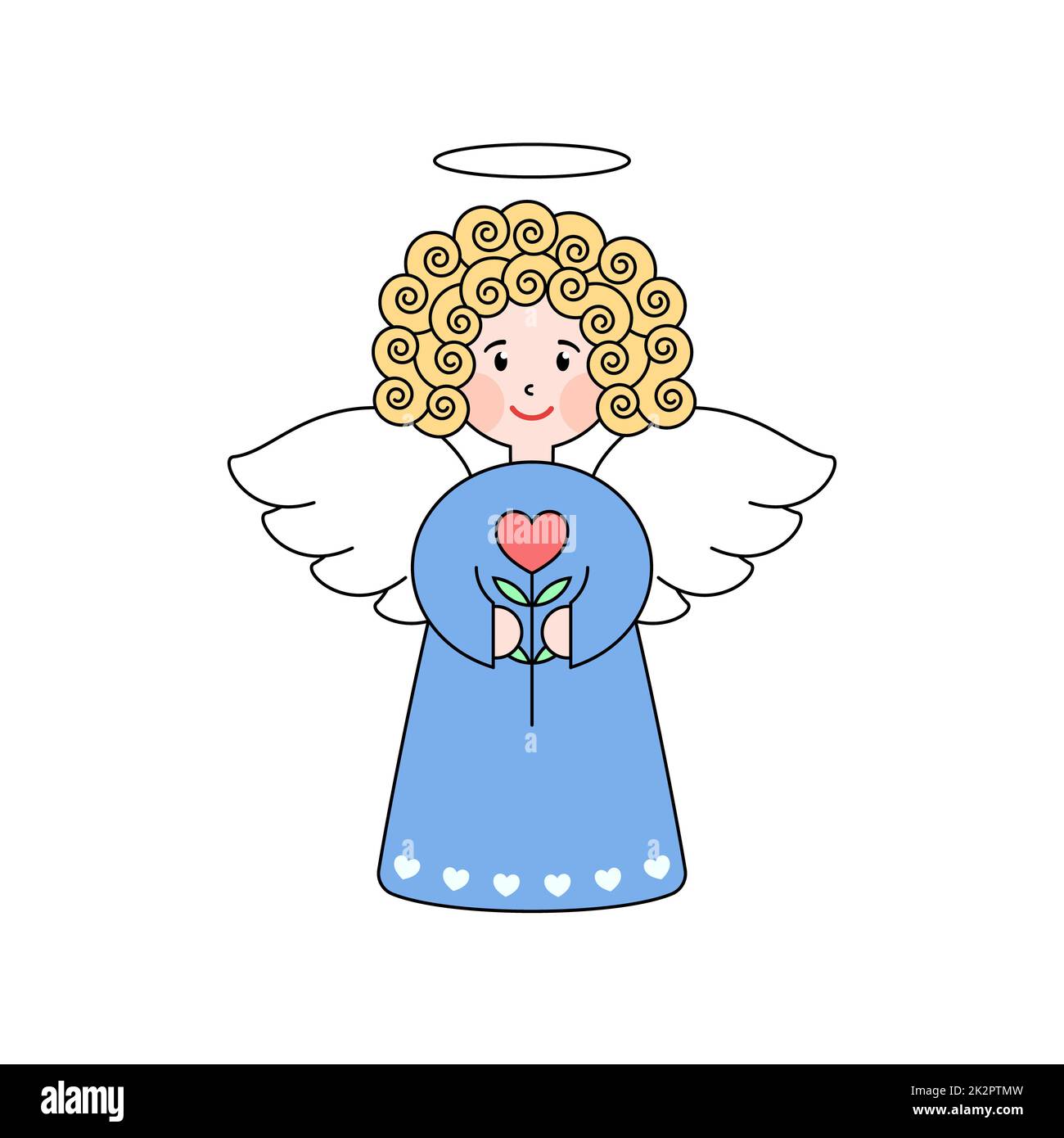 Doodle ange avec un coeur Banque D'Images Doodle ange avec un coeur Banque D'Images