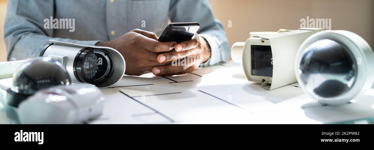 Surveillance vidéo de l'intrus Banque D'Images