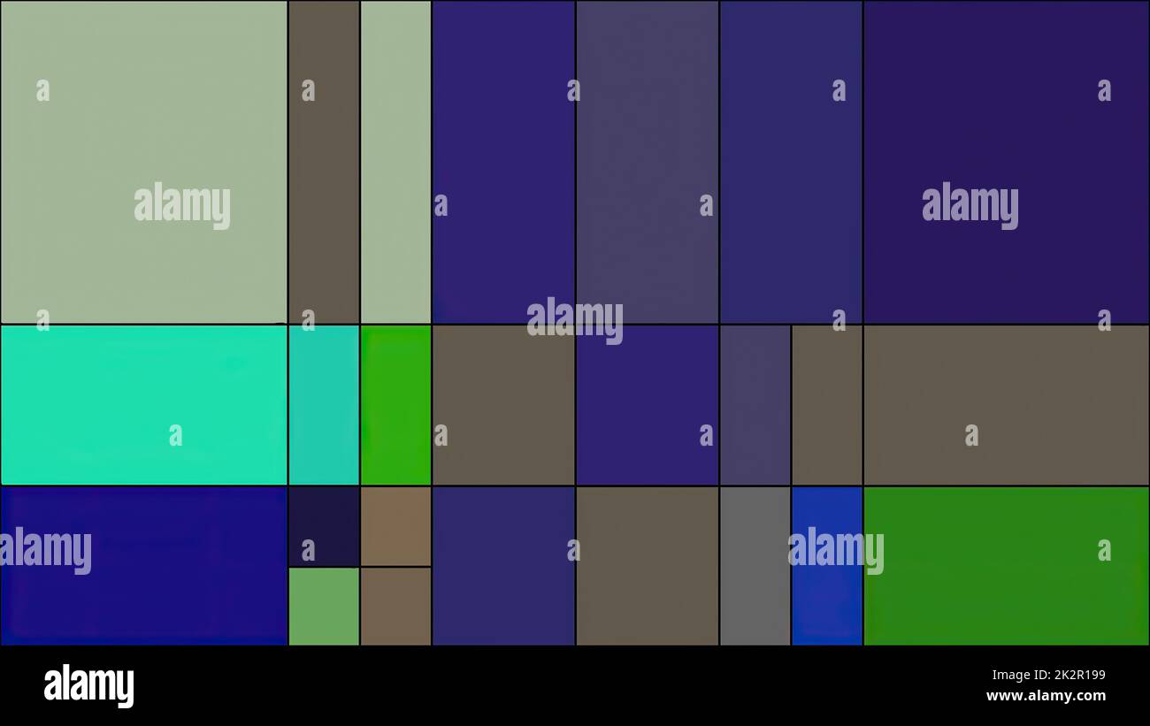 Rectangles colorés illustration de l'art de style mondrian Banque D'Images