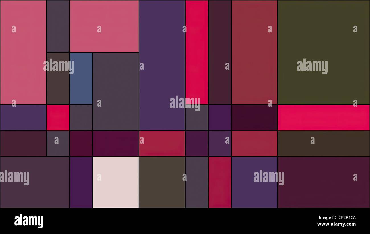 Rectangles colorés illustration de l'art de style mondrian Banque D'Images