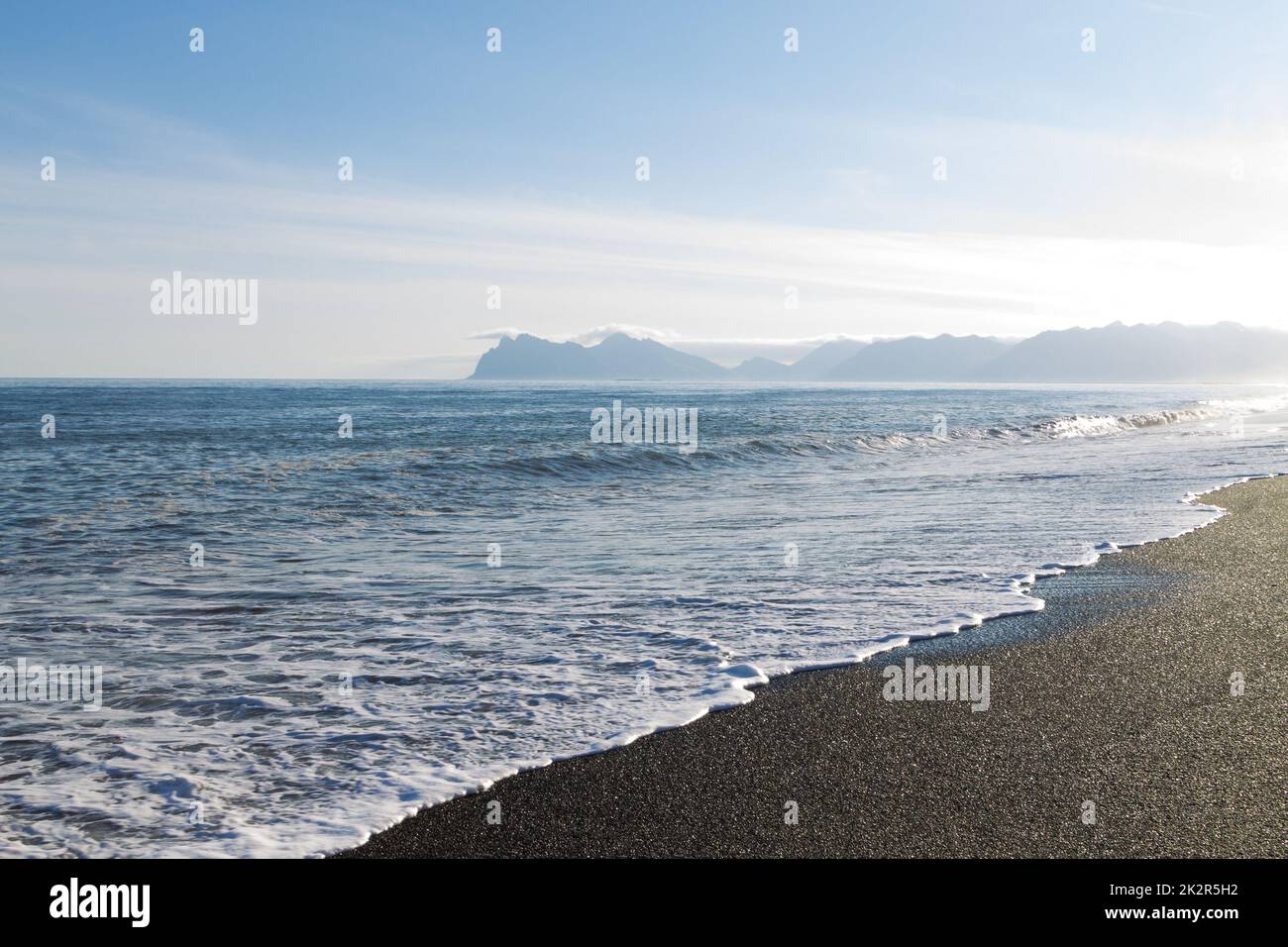 Hvalnes LAVA Beach paysage, est Islande point de repère Banque D'Images