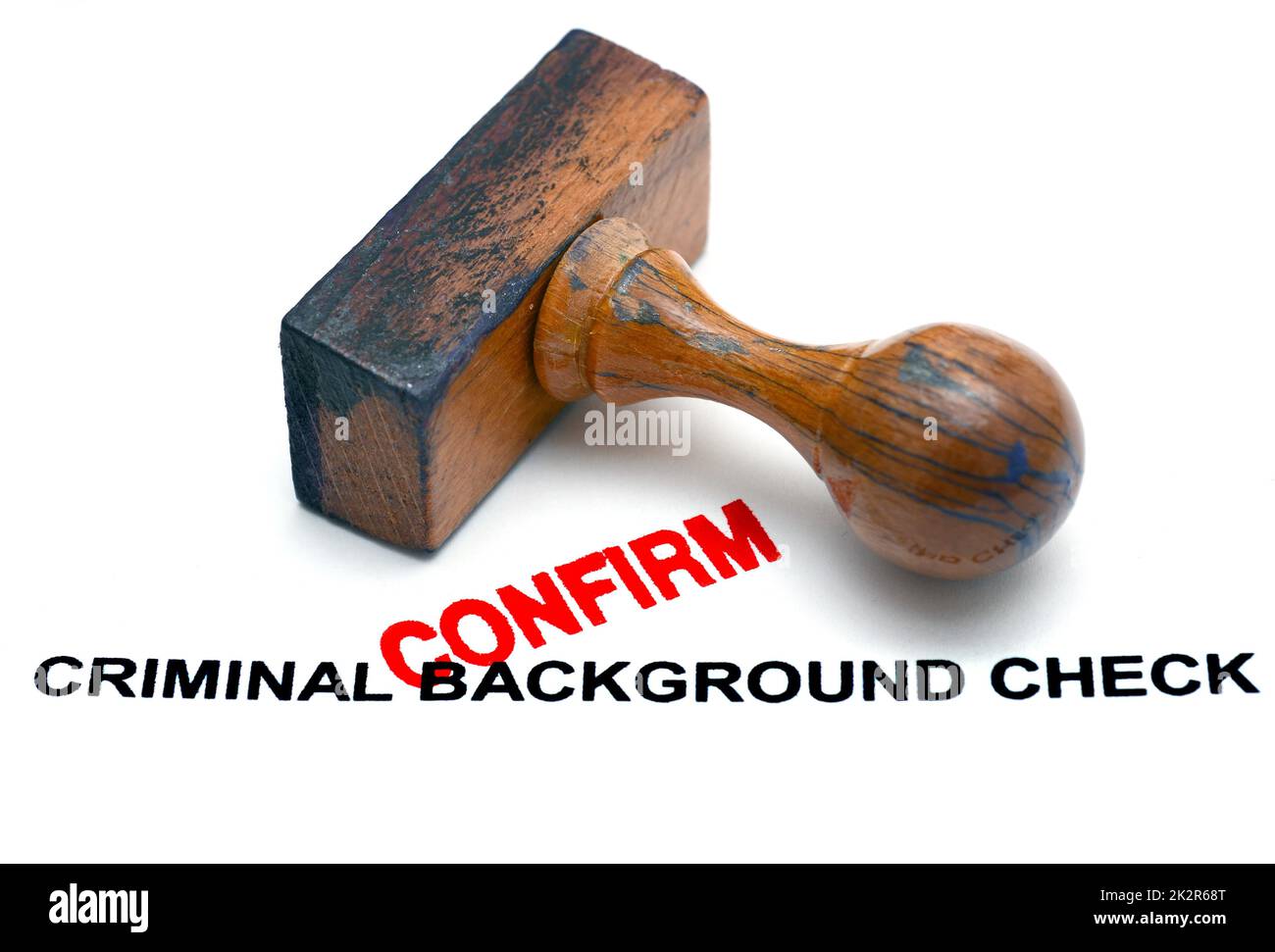 Formulaire d'antécédents criminels - Confirmer Banque D'Images