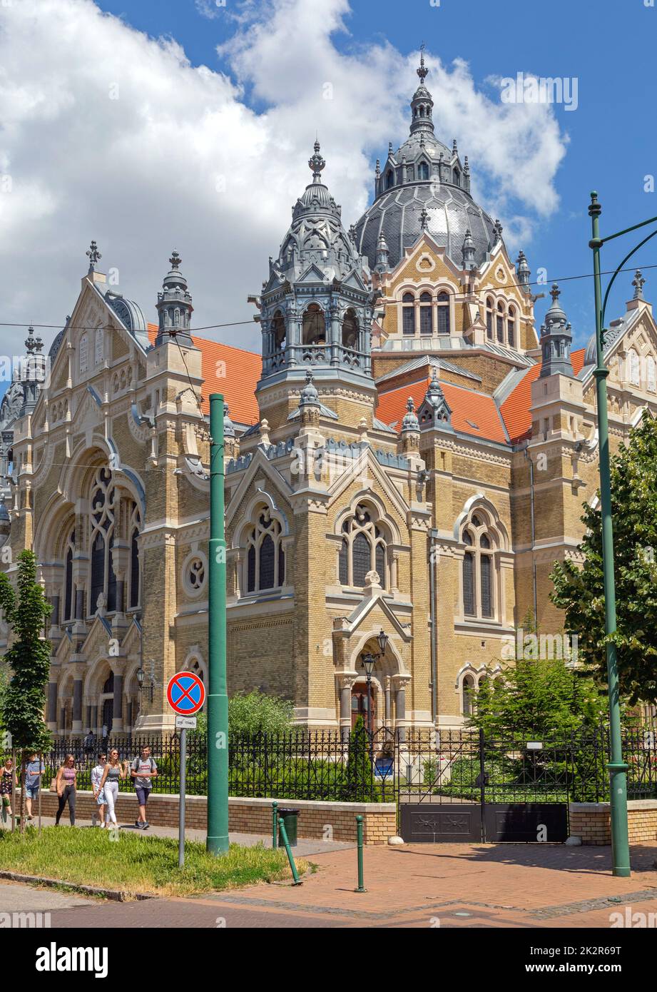 Szeged, Hongrie - 16 juin 2021 : Synagogue Temple Building, rue Josika à Szeged, Hongrie. Banque D'Images