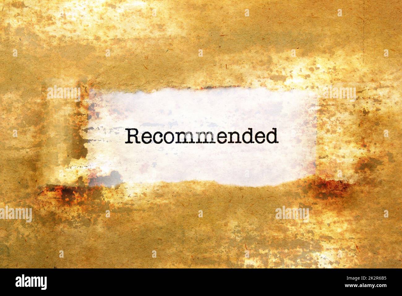 Texte recommandé sur grunge background Banque D'Images