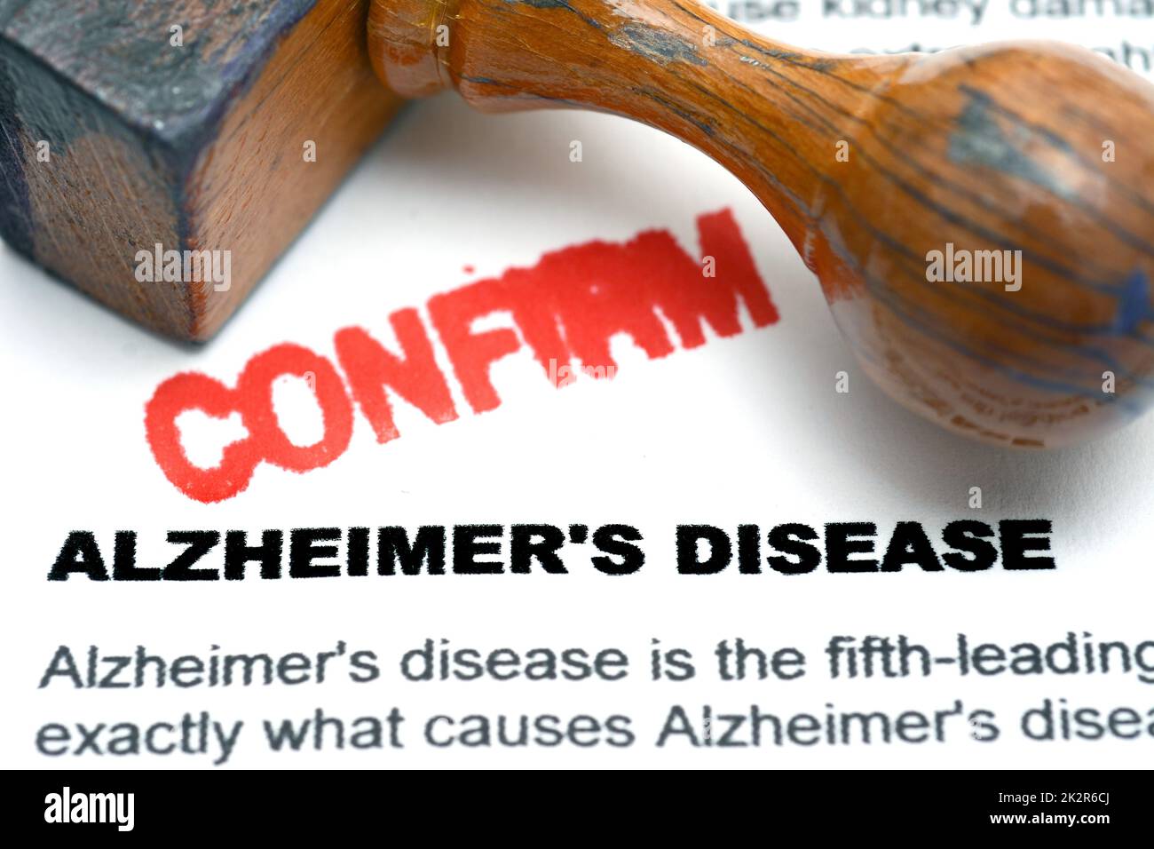 Confirmer la maladie d'Alzheimer Banque D'Images